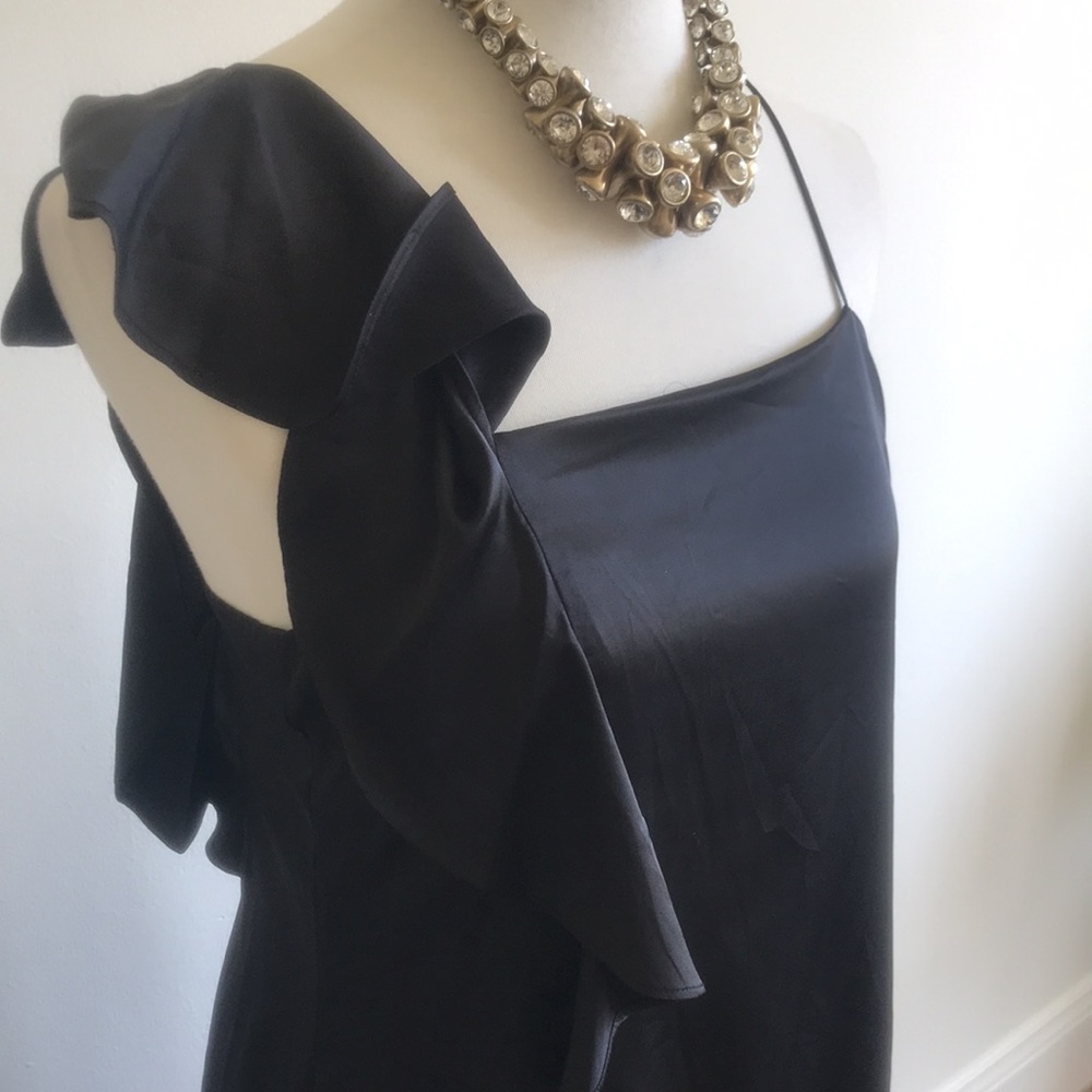 Black Silky Satin Nwg Cocktail Dress